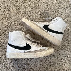 Nike Blazers White and Black High-Top Sneakers